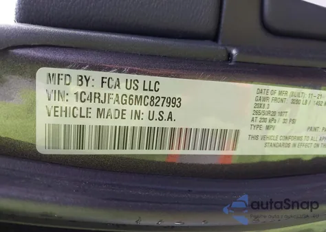 2021 Jeep Grand Cherokee Laredo X 4X4 из США, поврежденный, VIN 1C4RJFAG6MC827993